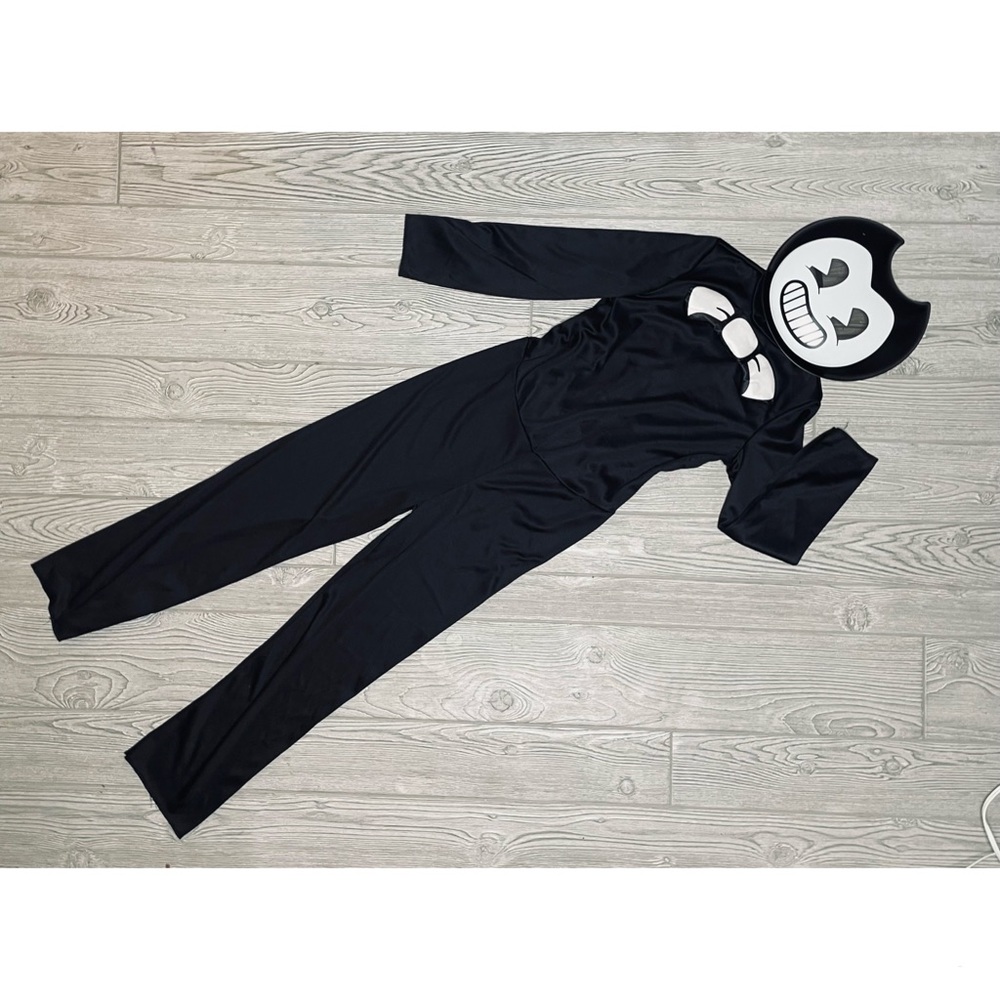 Bendy kids costume Halloween dress up cosplay mask and jumper one piece Large